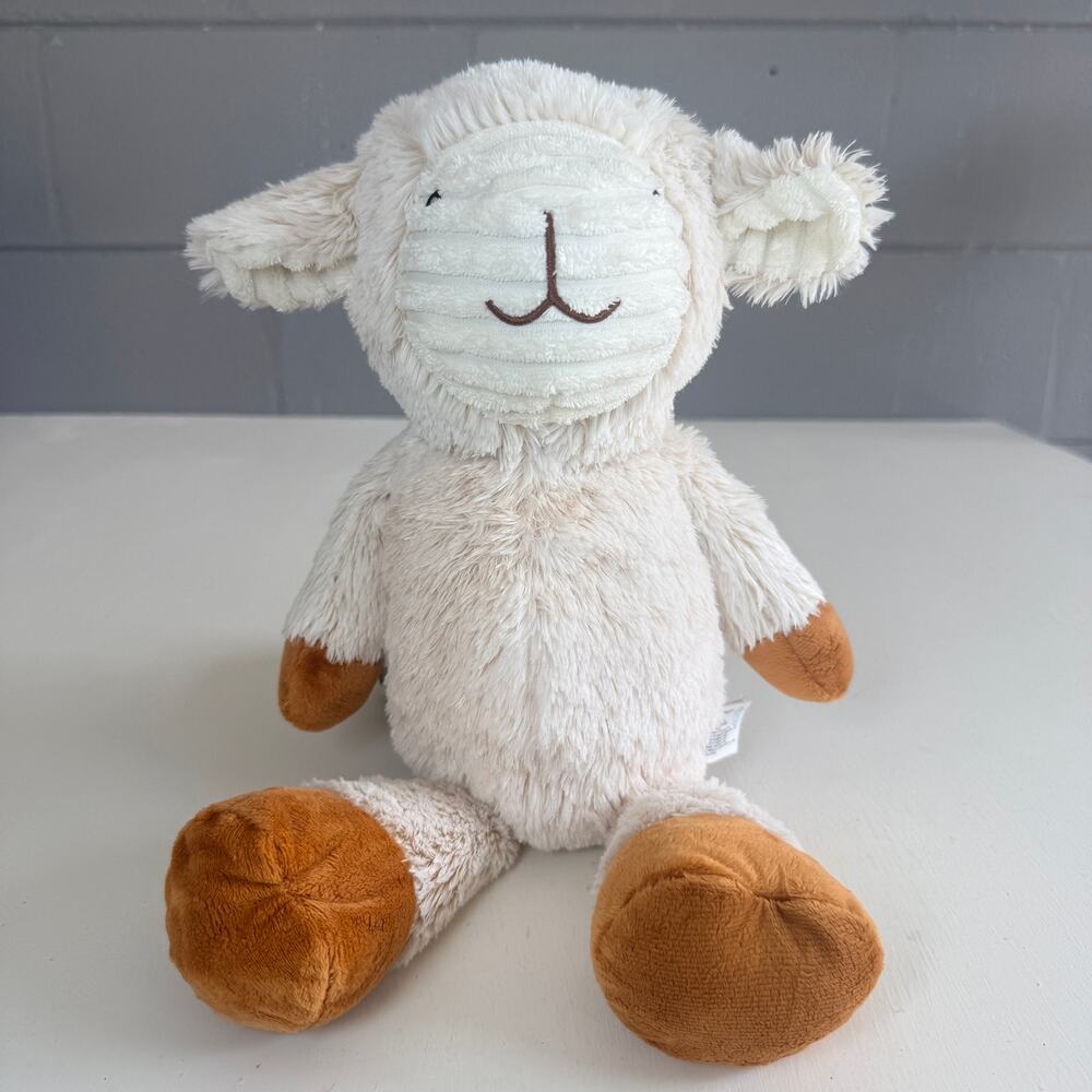 Giftable World Cuddle Lamb Plush Squeaky Dog Toy - Soft Corduroy Face & Hooves